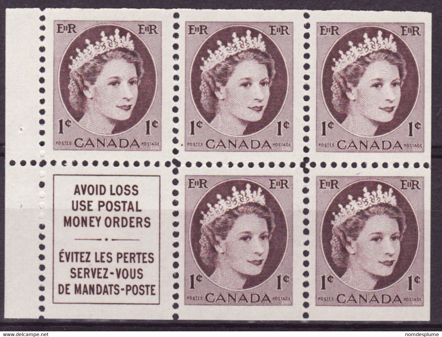 7896) Canada QE II Wilding Booklet Mint Light Hinge - Volledige Velletjes