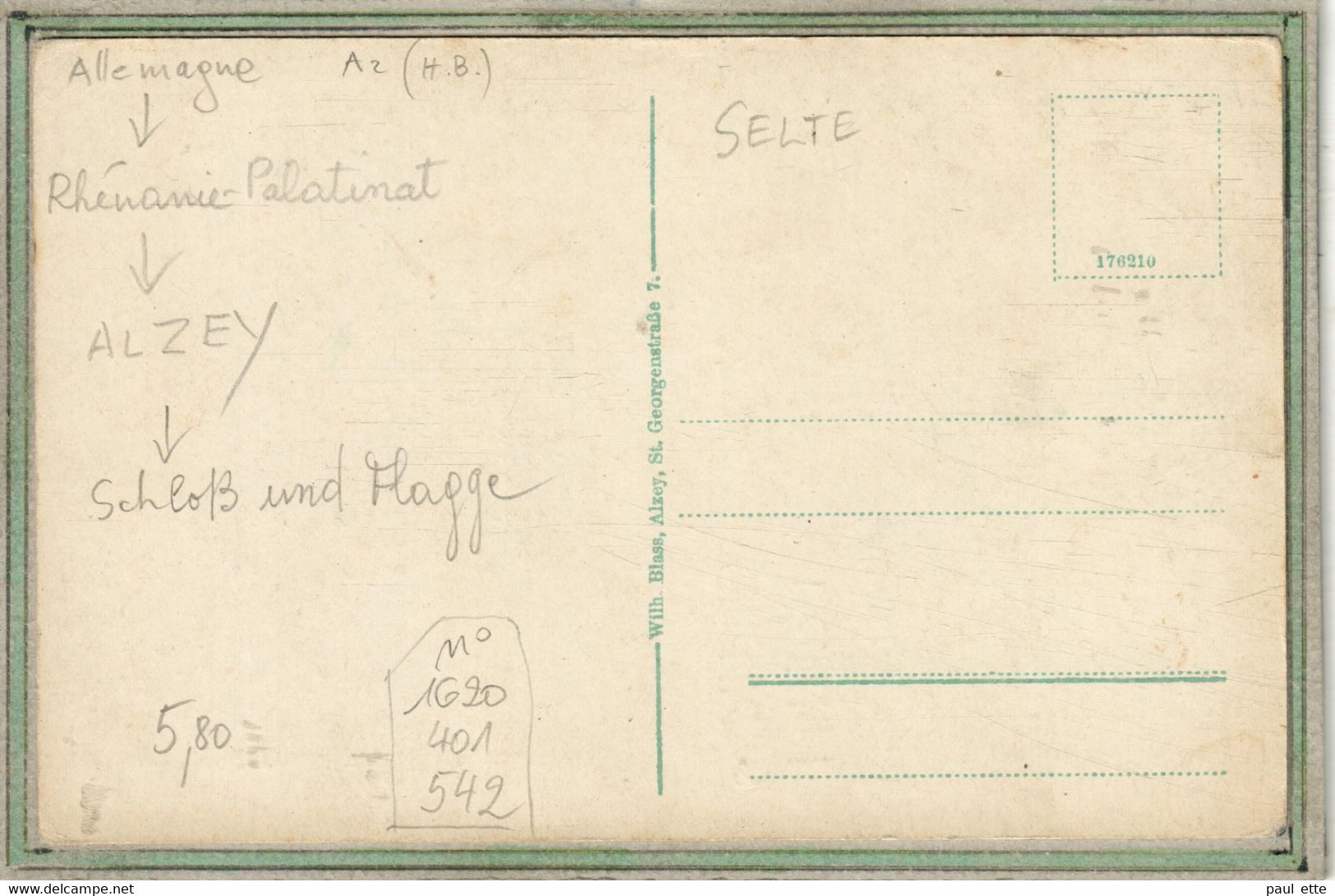 CPA - (Allemagne-Rhénanie-Palatinat) ALZEY - Schloss Und Flagge - 1919 - Alzey