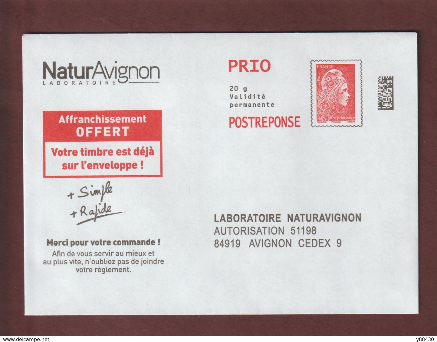 2 PAP - LABORATOIRE NATURAVIGNON à AVIGNON - N° Au Dos: 339077 & 362877 - Neuf ** -  Prioritaire - Repiquage L' Engagée - Listos A Ser Enviados: Respuesta