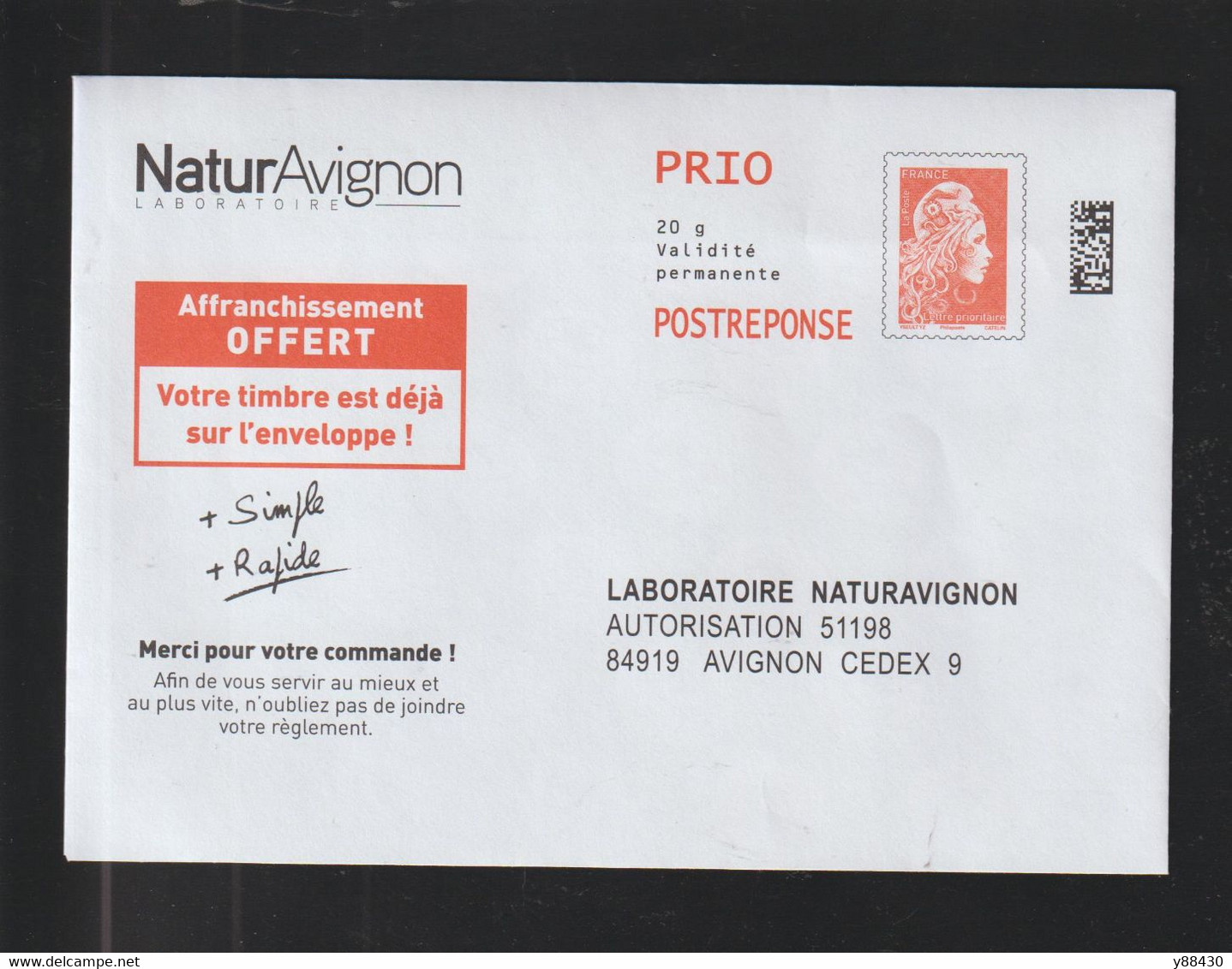 2 PAP - LABORATOIRE NATURAVIGNON à AVIGNON - N° au dos: 339077 & 362877 - Neuf ** -  Prioritaire - Repiquage L' Engagée