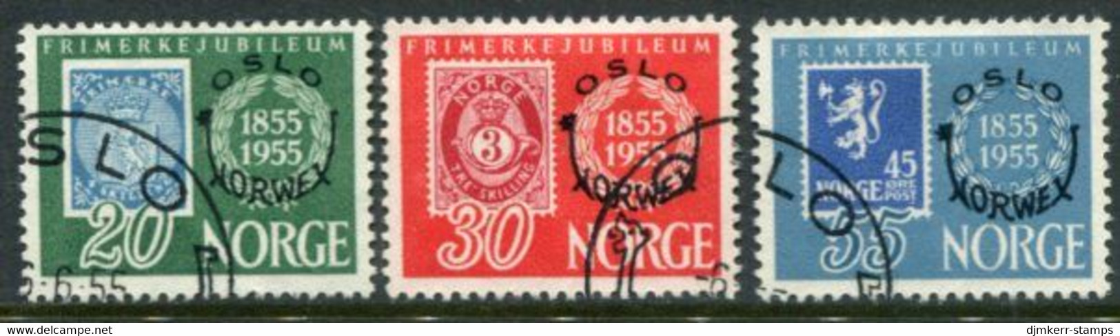 NORWAY 1955 NORWEX Philatelic Exhibition Used.  Michel 393-95 - Gebruikt