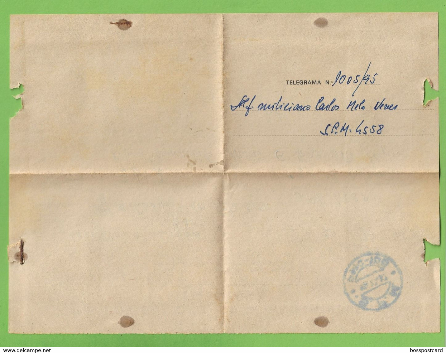 História Postal - Filatelia - Telegrama - Telegram - Philately - Militar - Military - Guiné - Portugal - Storia Postale
