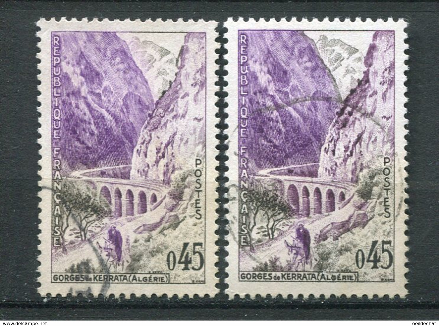 24172 FRANCE N°1237° 45c. Gorges De Kerrata : Rocher En Partie éffacé + Normal  1960  TB - Used Stamps