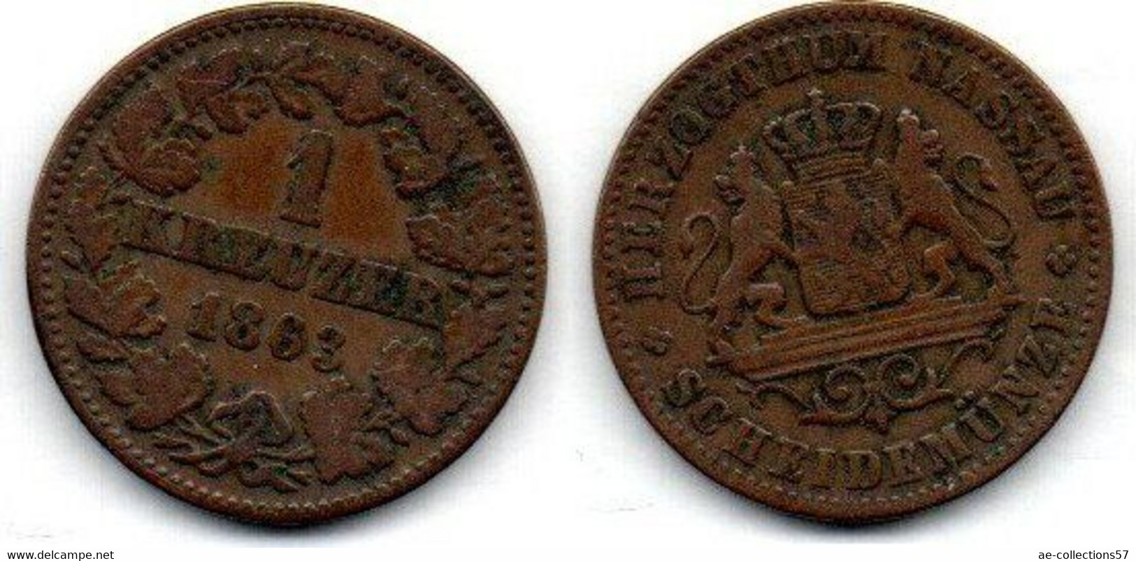 Nassau 1 Kreuzer 1863 TB+ - Monedas Pequeñas & Otras Subdivisiones