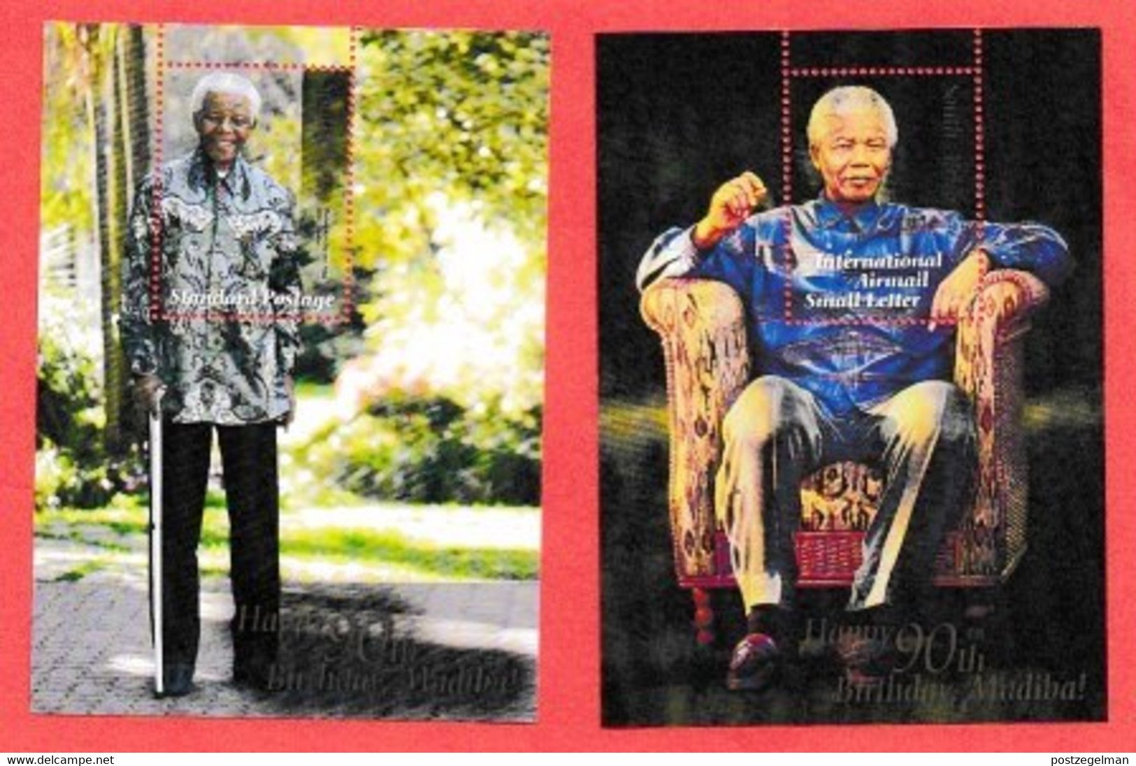 RSA, 2008, MNH Stamp(s) On MS , Nelson Mandela 90 Years, Michel Nr(s).  Block 115+116, Scannr. F3767 - Unused Stamps