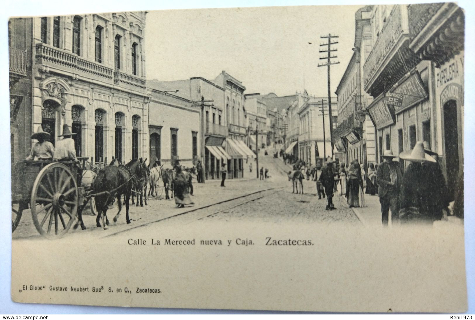 Zacatecas, Calle La Mercedes Nueva Y Caja, Ca. Um 1900 - Mexico