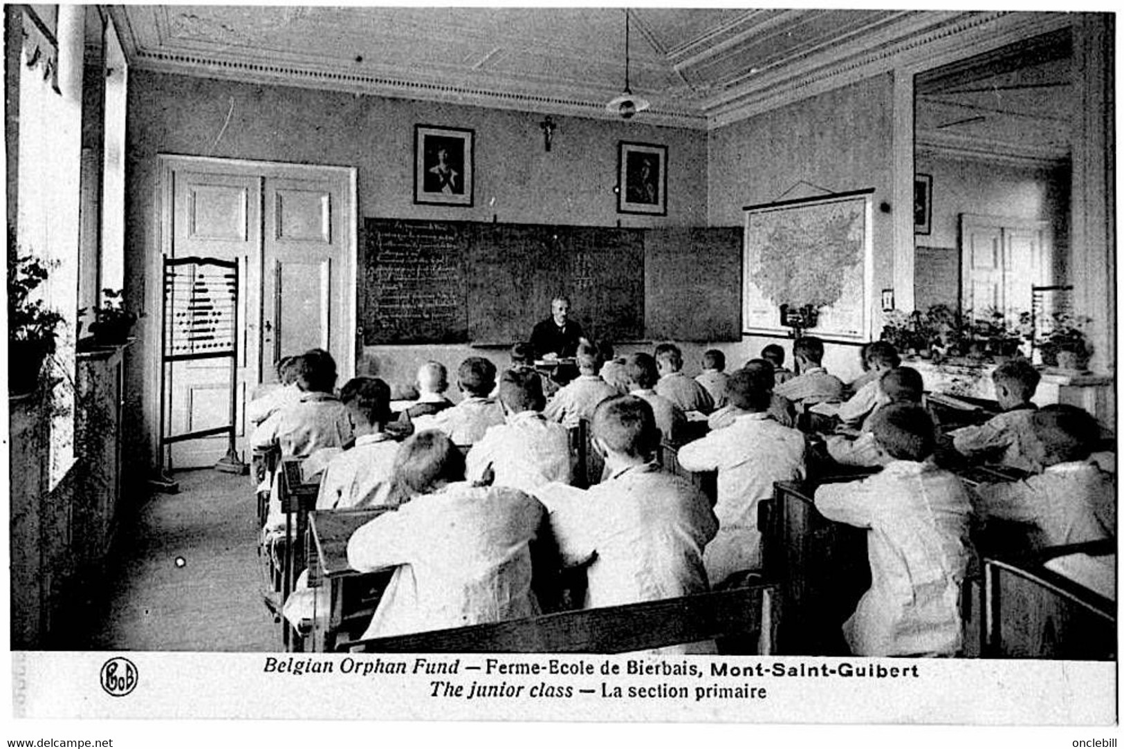 MONT SAINT GUIBERT école Bierbais écoliers Classe Tableau Cartes Boulier Pupitres 1920 état Superbe - Mont-Saint-Guibert