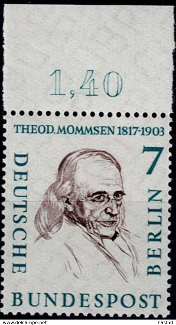 Berlin - Theodor Mommsen (MiNr: 163 OR Ndgz) 1957 - Postfrisch ** MNH - Ungebraucht