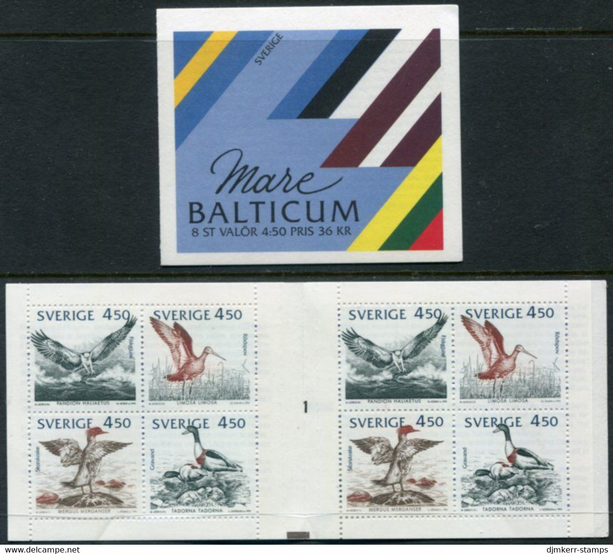 SWEDEN 1992 Birds Of The Baltic Booklet MNH / **,  Michel MH179 - 1981-..