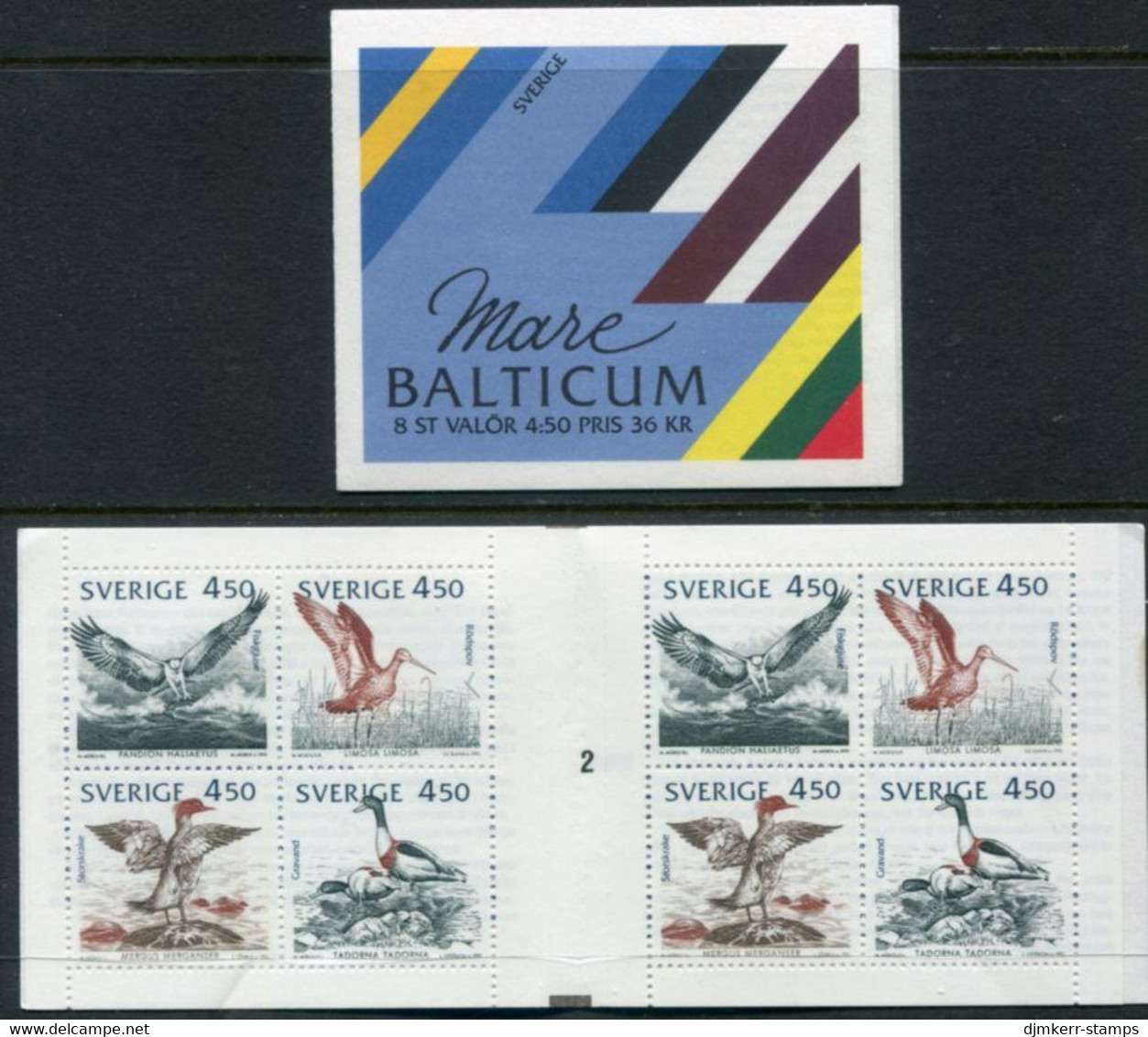 SWEDEN 1992 Birds Of The Baltic Booklet MNH / **,  Michel MH179 - 1981-..