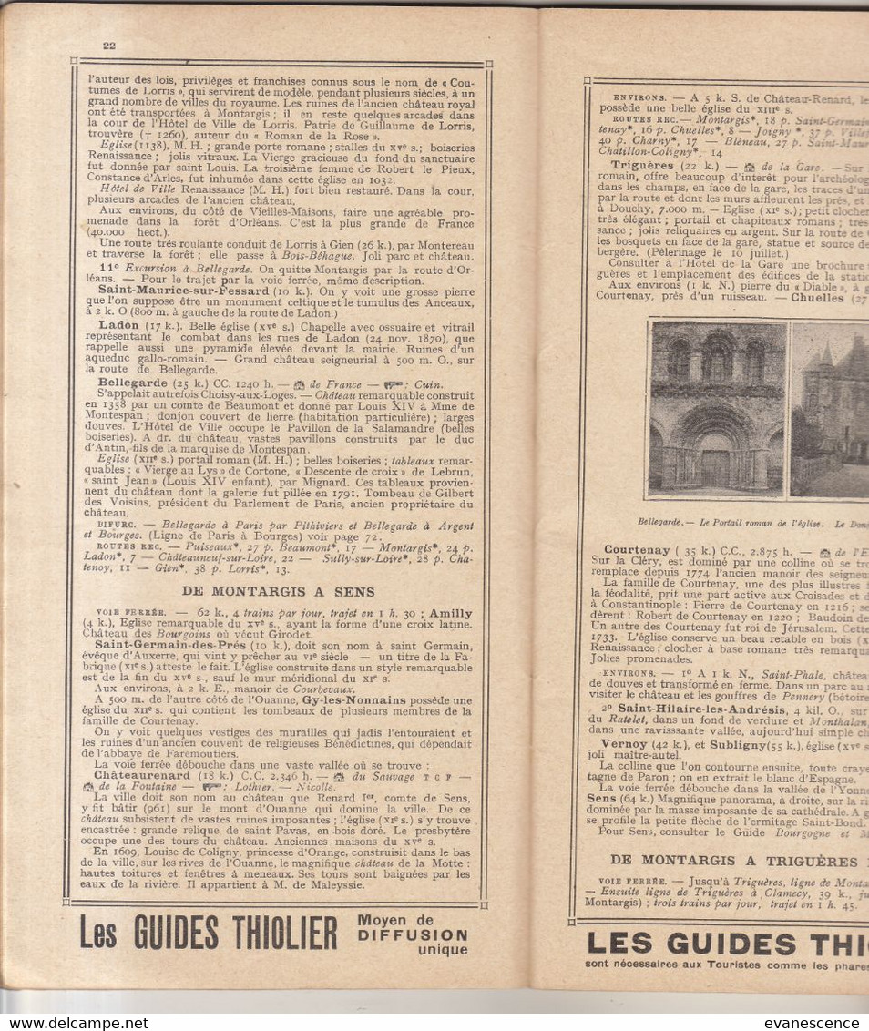 Guides Thiolier De 1934 Sur Le Gatinais Nivernais Bourgogne Berry    ///     Ref. Oct. 22 - Michelin-Führer