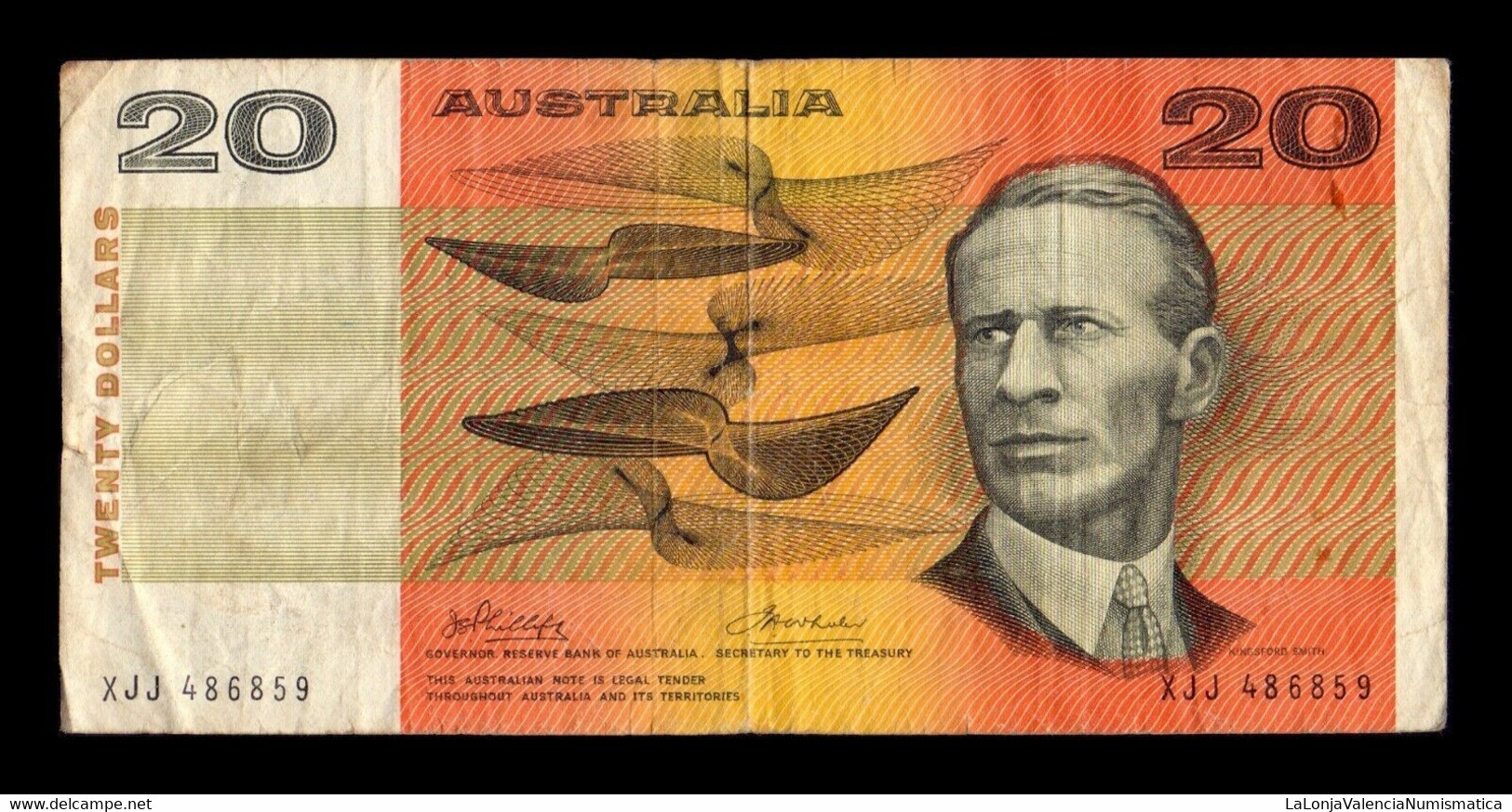 Australia 20 Dollars 1974-1994 Pick 46a BC/MBC F/VF - 1974-94 Australia Reserve Bank