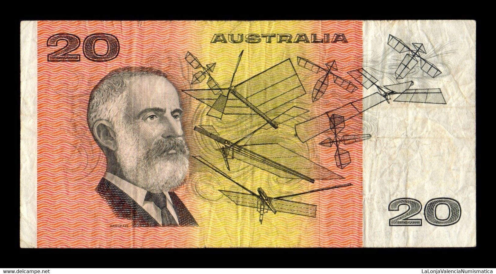 Australia 20 Dollars 1974-1994 Pick 46c BC/MBC F/VF - 1974-94 Australia Reserve Bank (paper Notes)