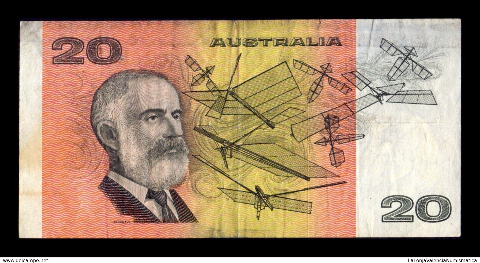 Australia 20 Dollars 1974-1994 Pick 46c BC/MBC F/VF - 1974-94 Australia Reserve Bank (Banknoten Aus Papier)