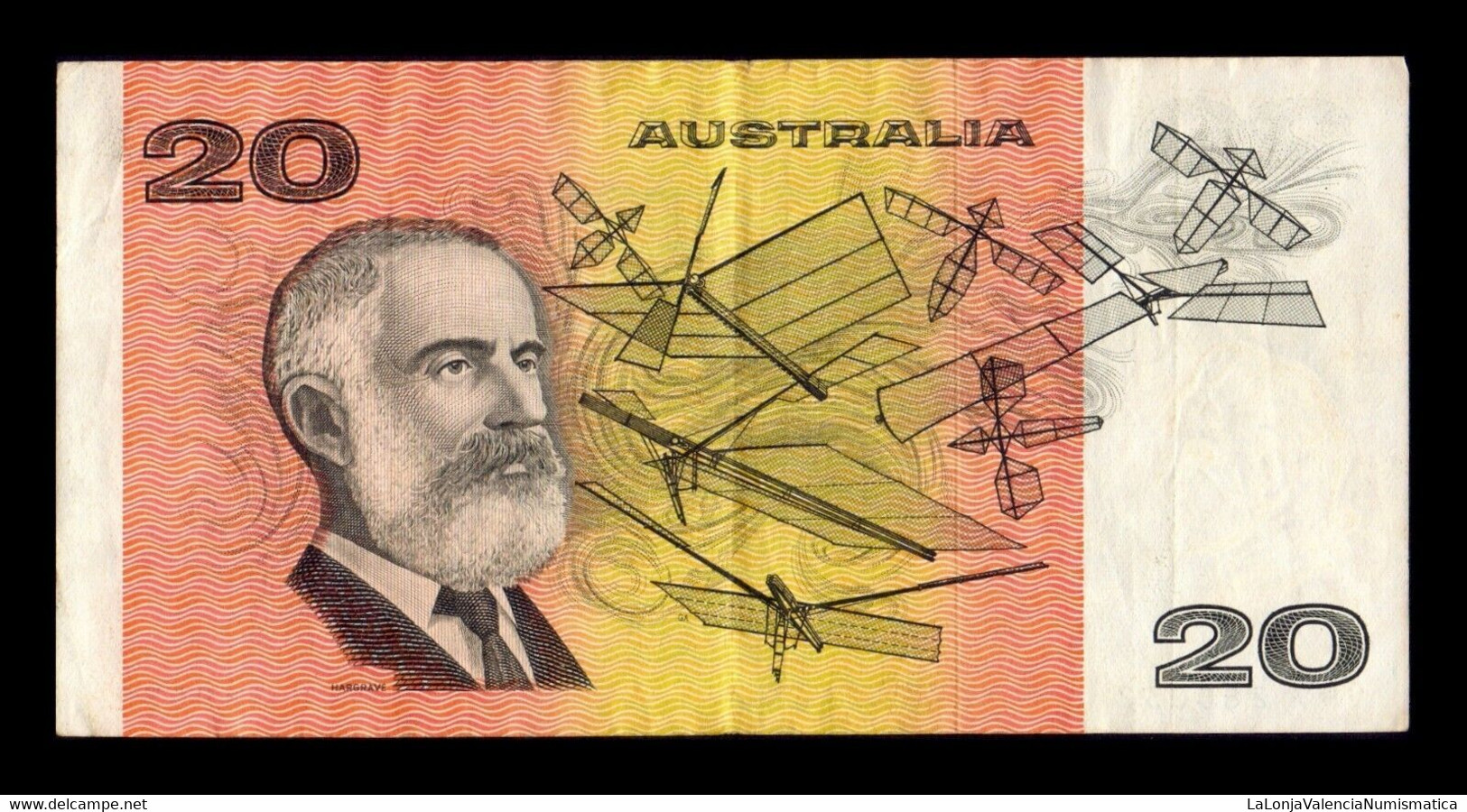 Australia 20 Dollars 1974-1994 Pick 46d BC/MBC F/VF - 1974-94 Australia Reserve Bank (Banknoten Aus Papier)