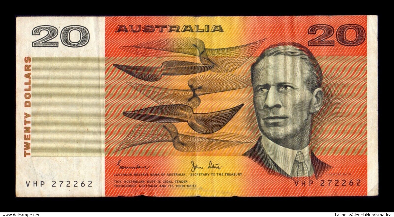 Australia 20 Dollars 1974-1994 Pick 46d BC/MBC F/VF - 1974-94 Australia Reserve Bank (Banknoten Aus Papier)