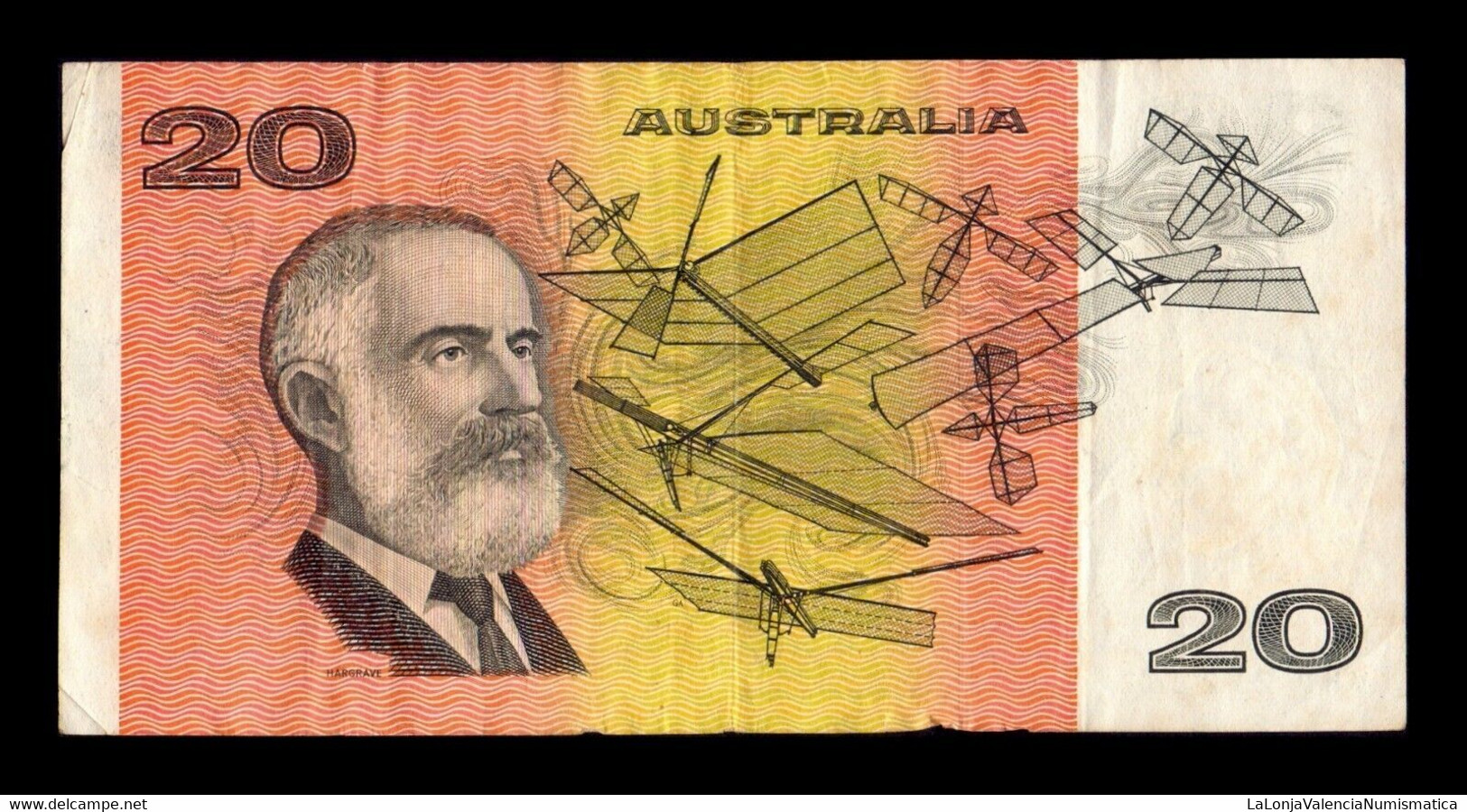 Australia 20 Dollars 1974-1994 Pick 46d BC/MBC F/VF - 1974-94 Australia Reserve Bank