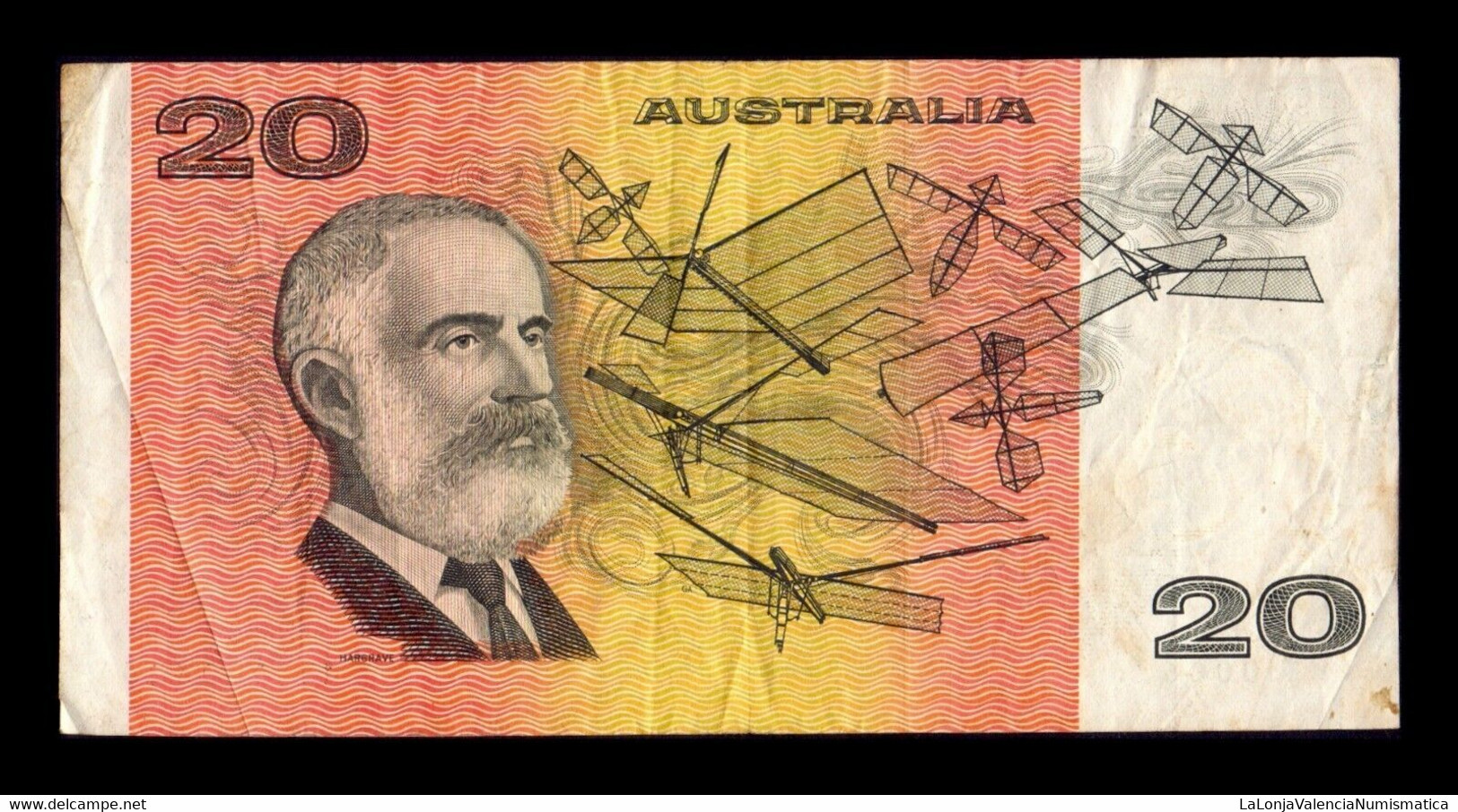 Australia 20 Dollars 1974-1994 Pick 46d BC/MBC F/VF - 1974-94 Australia Reserve Bank (Banknoten Aus Papier)