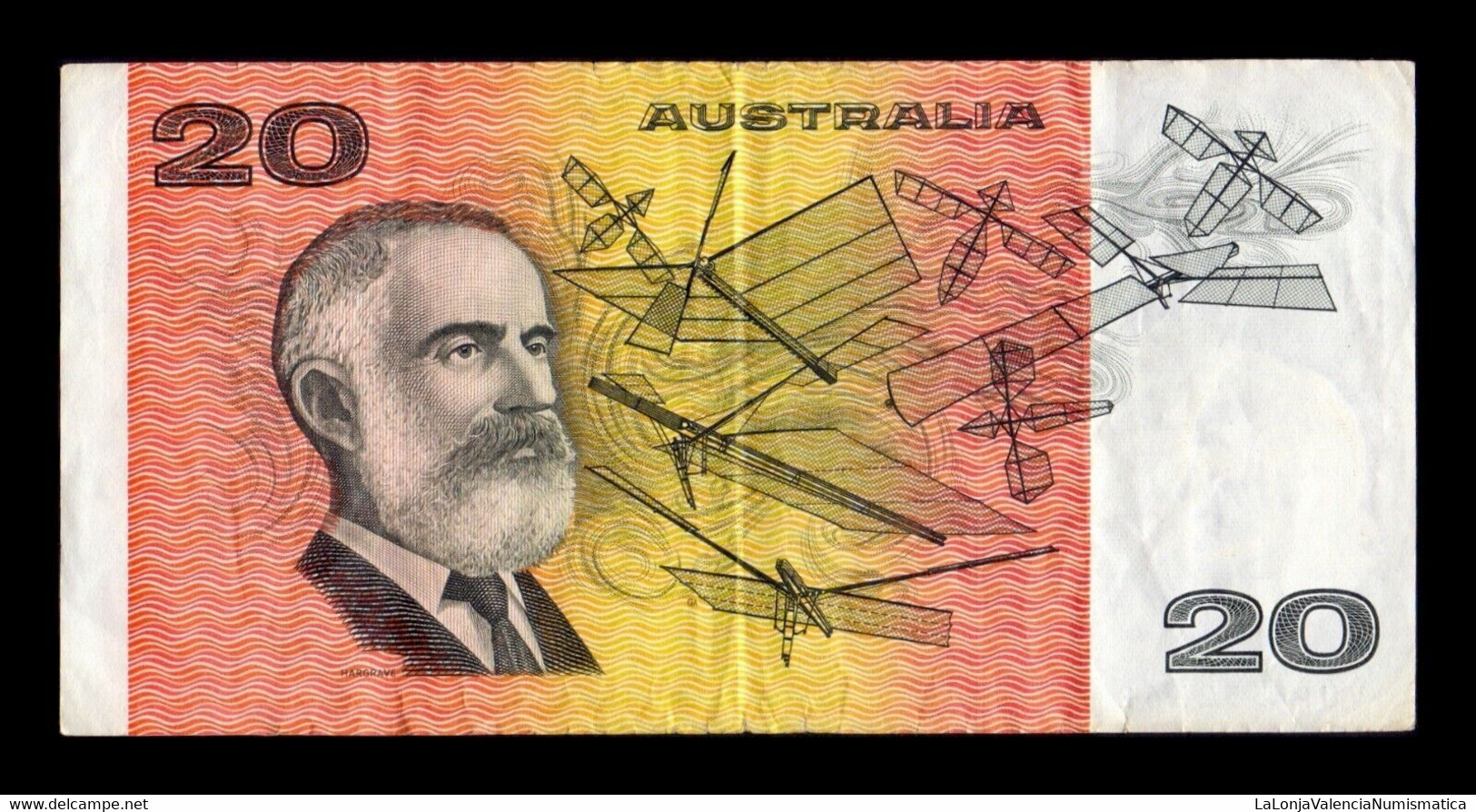 Australia 20 Dollars 1974-1994 Pick 46e BC/MBC F/VF - 1974-94 Australia Reserve Bank (paper Notes)