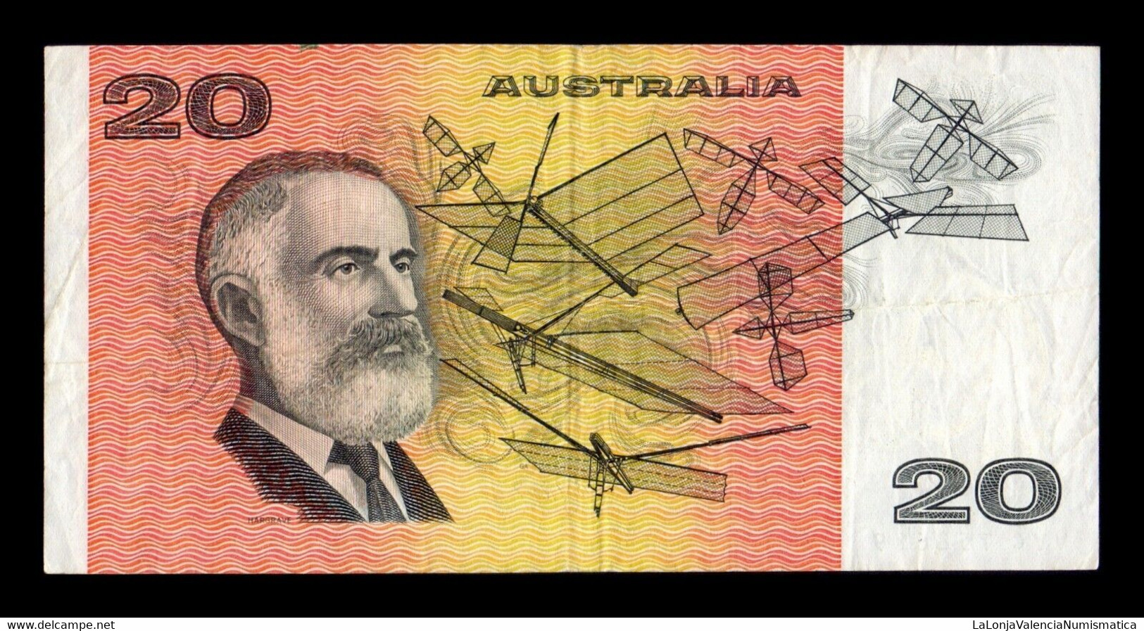 Australia 20 Dollars 1974-1994 Pick 46e BC/MBC F/VF - 1974-94 Australia Reserve Bank (paper Notes)