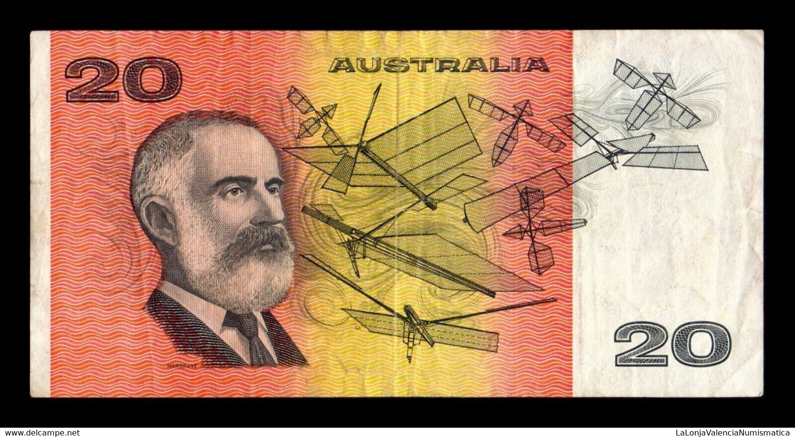 Australia 20 Dollars 1974-1994 Pick 46e BC/MBC F/VF - 1974-94 Australia Reserve Bank (Banknoten Aus Papier)