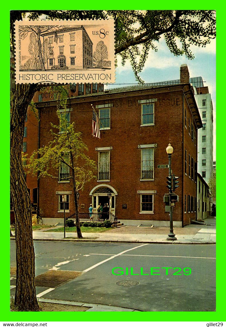 CARTES MAXIMUM - DECATUR HOUSE, WASHNGTON D.C. - DEXTER PRESS INC - PHOTO BY MARLER - - Cartoline Maximum