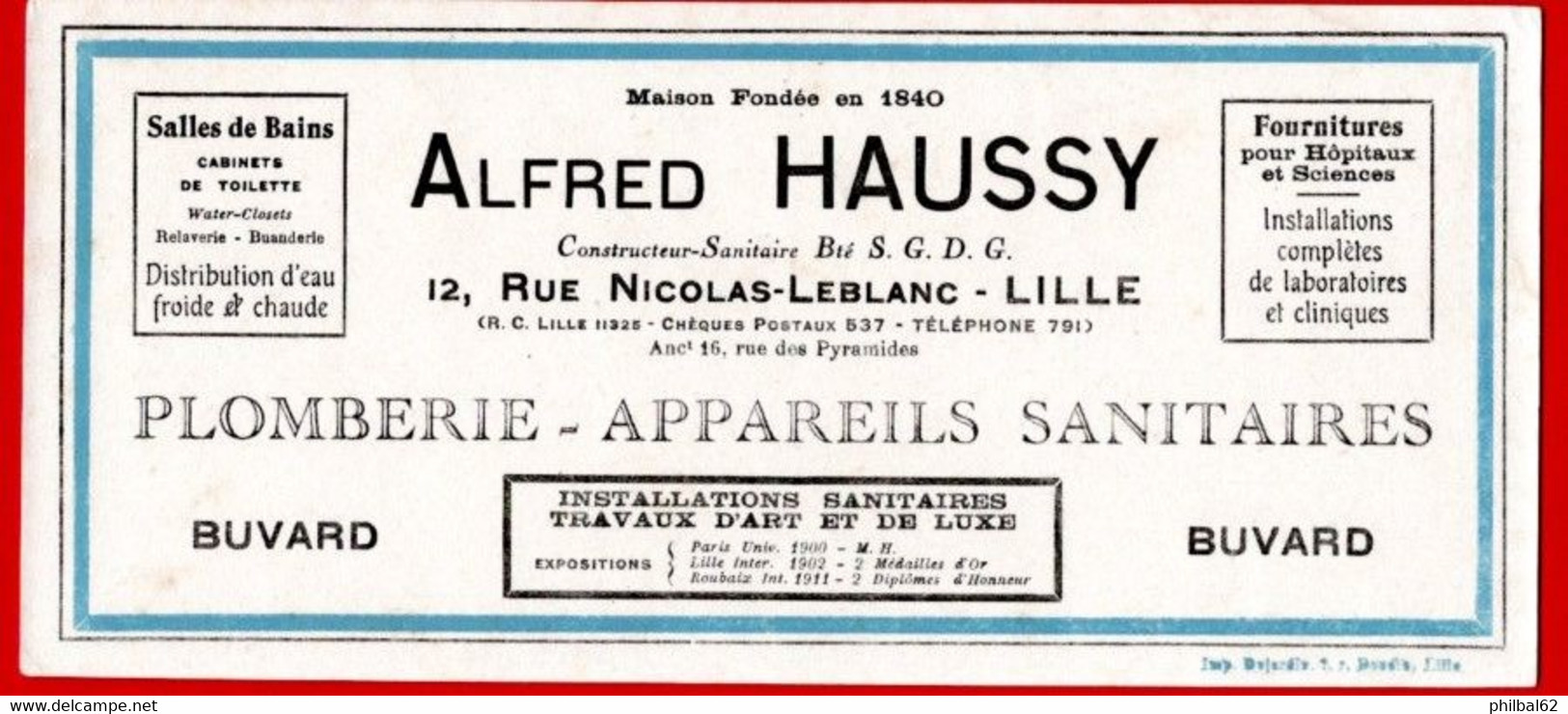 Buvard Plomberie, Sanitaires Alfred Haussy à Lille. - R