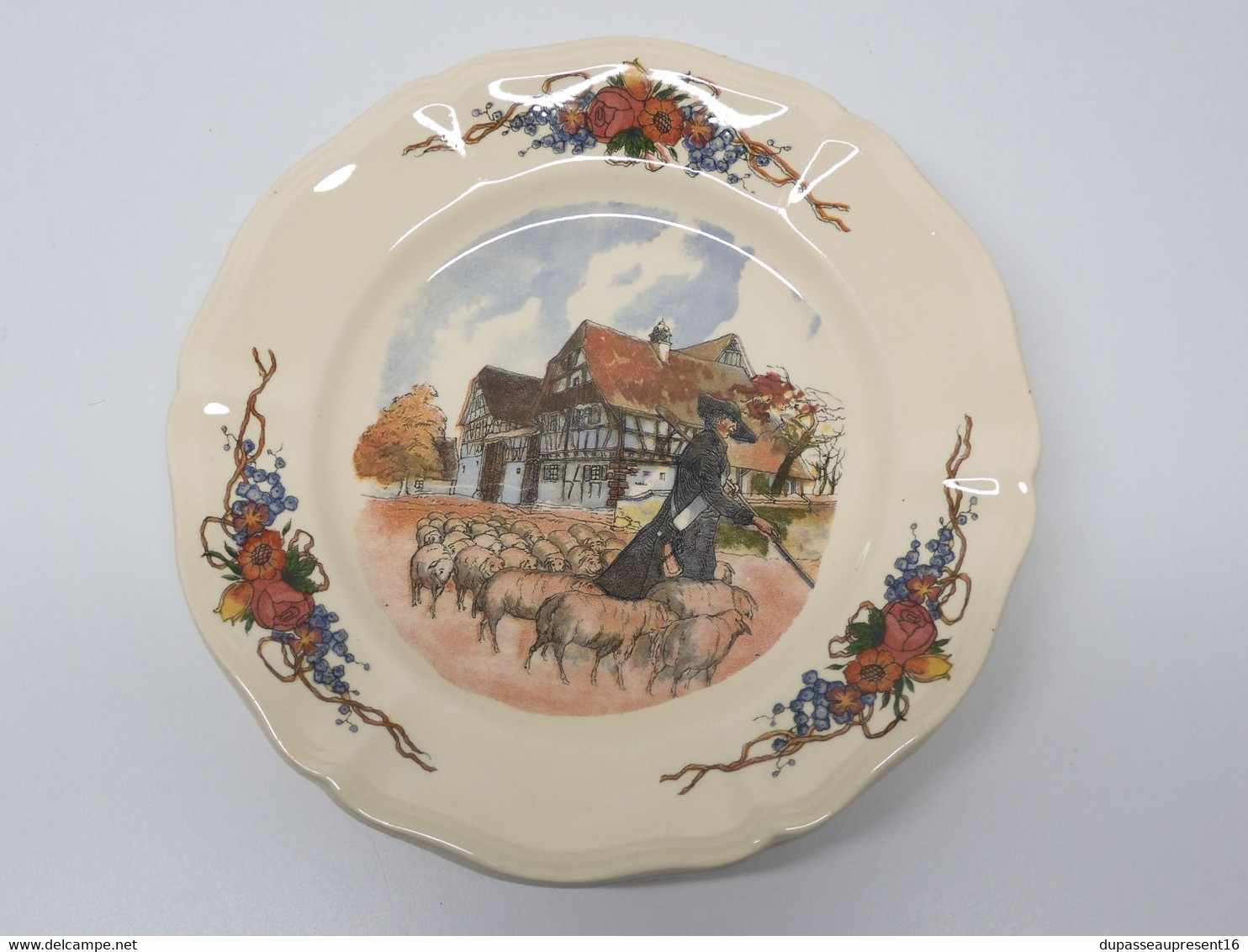 *6 ASSIETTES A DESSERT CERAMIQUE SARREGUEMINES OBERNAI H LOUX déco TABLE  E