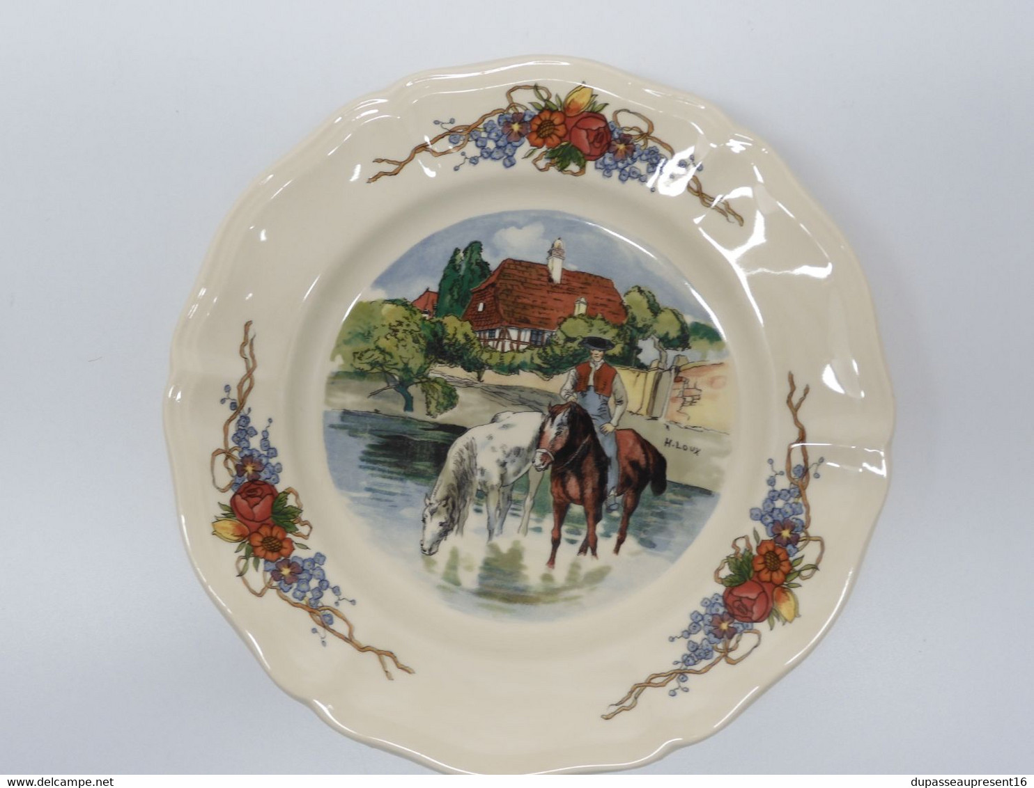 *6 ASSIETTES A DESSERT CERAMIQUE SARREGUEMINES OBERNAI H LOUX déco TABLE  E