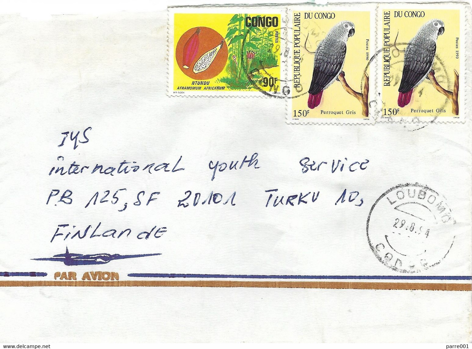 Congo 1994 Loubomo Spice Ginger Aframomum Africanum Grey Parrot Psittacus Erithacus Cover - Piante Medicinali