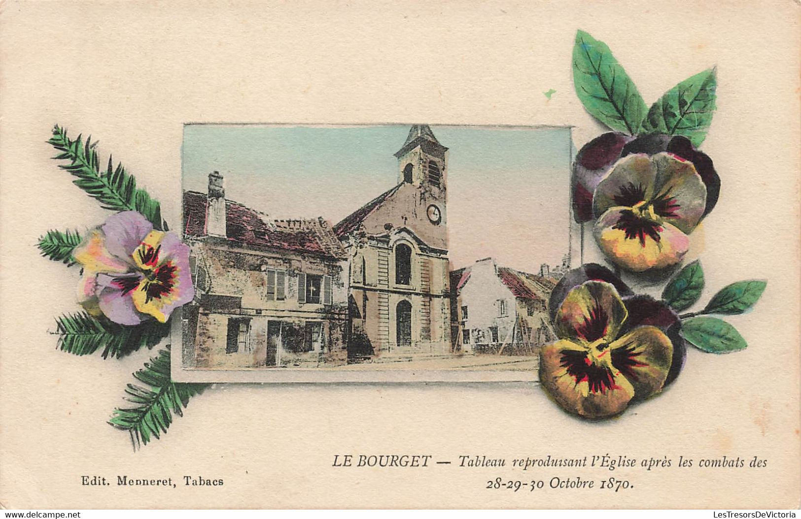 CPA Le Bourget - Tableau Reproduisant L'Eglise Après Les Combats D'octobre 1870 - Edit Menneret - Le Bourget