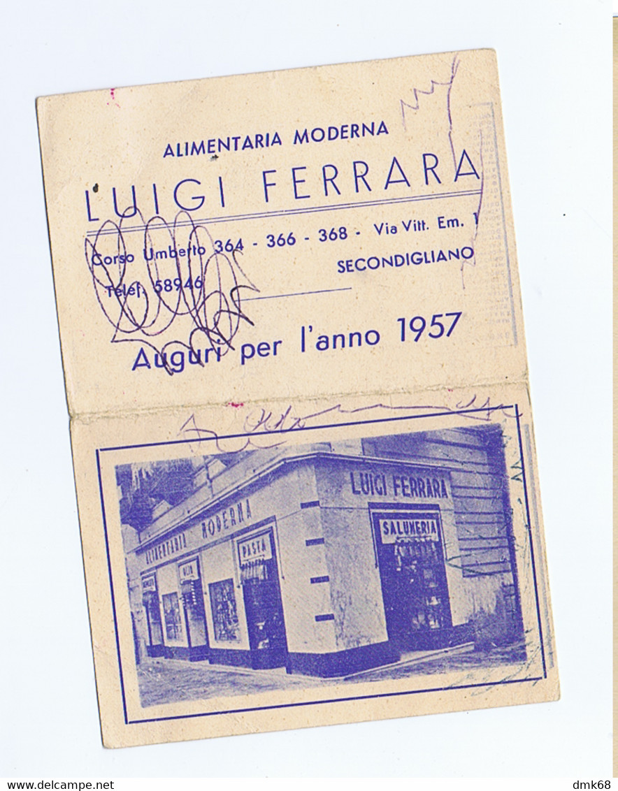 NAPOLI - SECONDIGLIANO - ALIMENTARIA MODERNA LUIGI FERRARA - CALENDARIETTO TASCABILE 1957  (12139) - Formato Piccolo : 1941-60