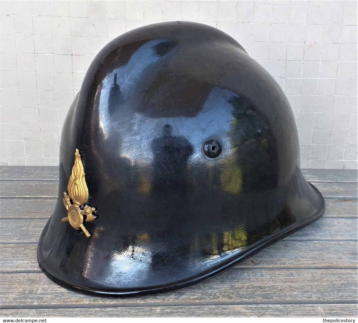 Casco Vintage VV.FF. Anni '70 Originale Tg. 60 - Pompiers