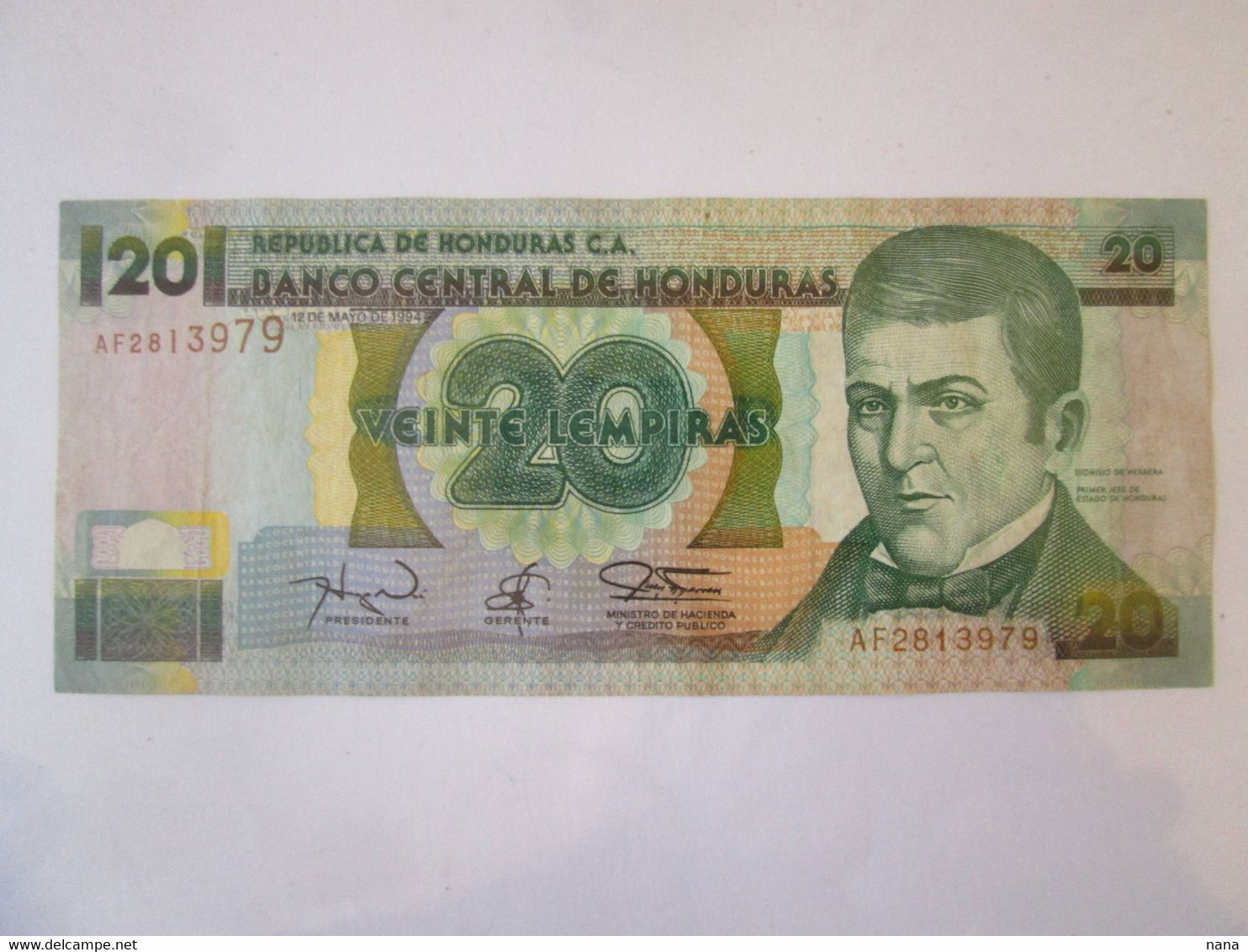 Rare Year-Honduras 20 Lempiras 1994 Banknote,see Pictures - Honduras