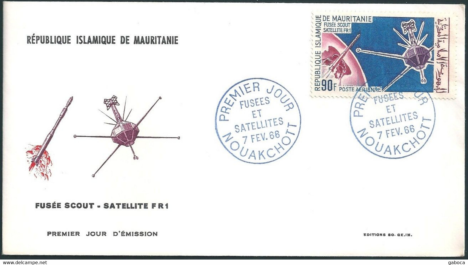 C1376 Mauritania FDC Space Rocket Satellite - Afrika