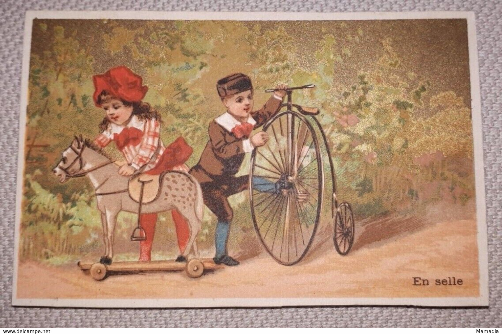 CHROMO VELO EN SELLE CYCLE CYCLISME 1/3 DANS SERIE 1880 - 1890 - Autres & Non Classés