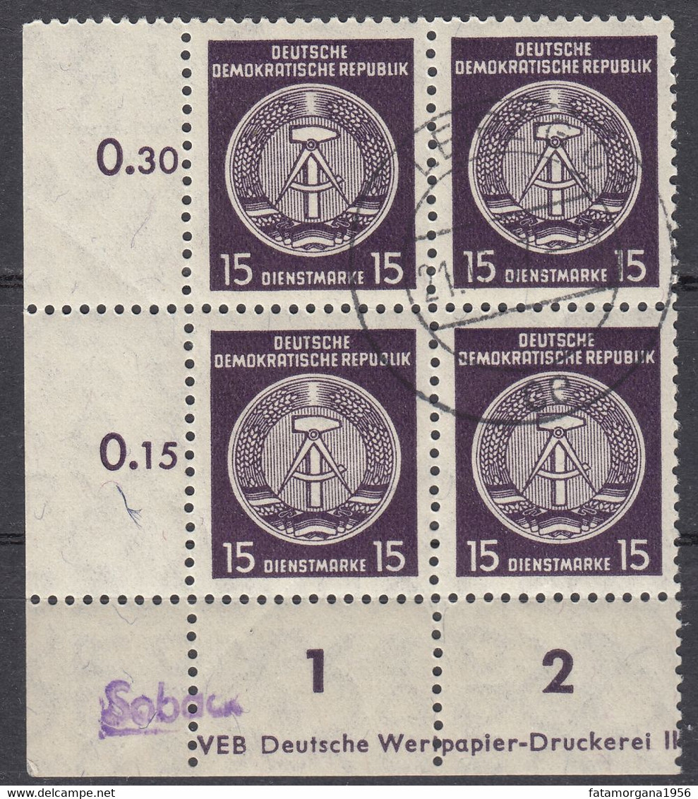 DDR - 1955 - Quartina Obliterata Di Yvert Servizio 31. - Used