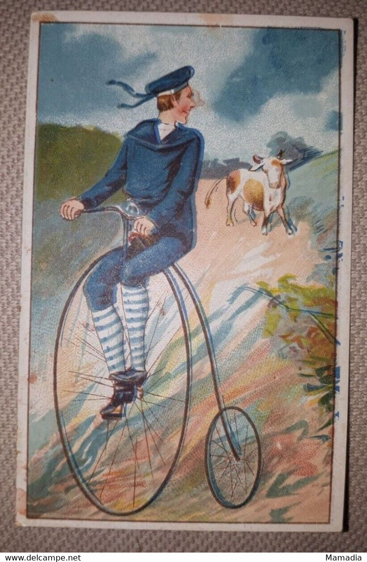 CHROMO VELO GRAND BI MAGASIN AUX MARINS CYCLE CYCLISME 1880-1900 - Sonstige & Ohne Zuordnung