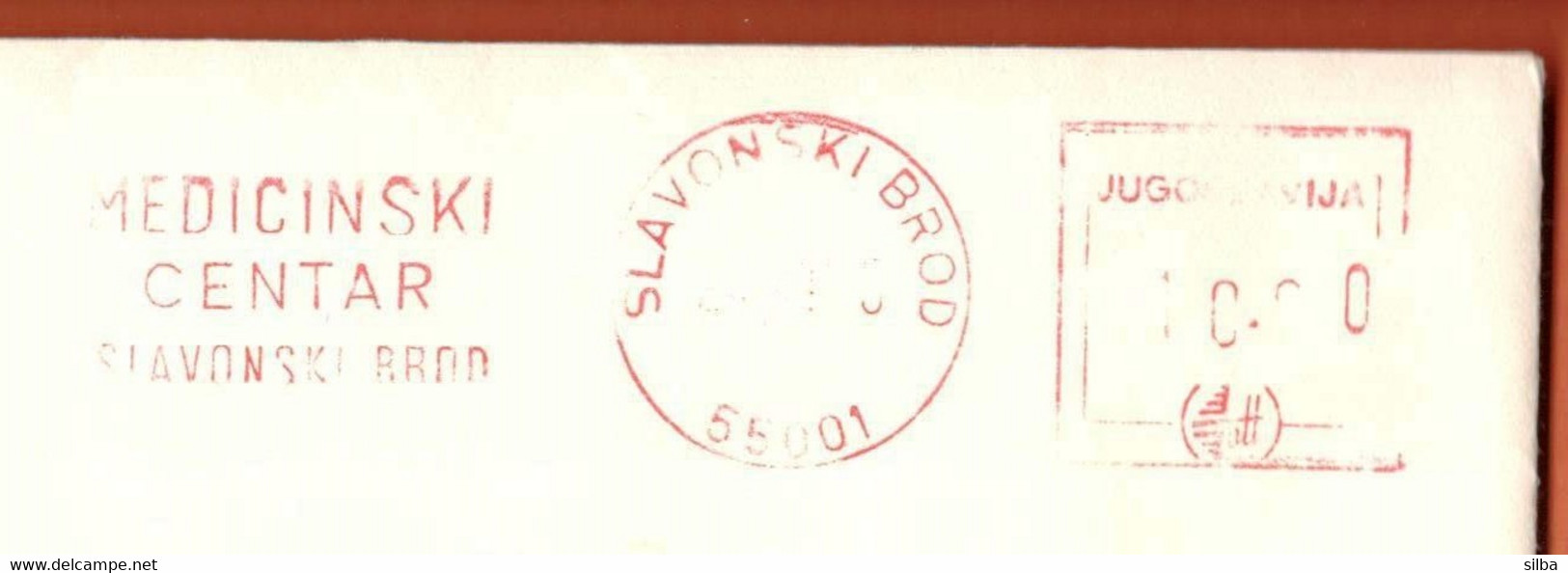 Yugoslavia Croatia Slavonski Brod / Medicinski Centar, Medical Center / Machine Stamp ATM - Storia Postale