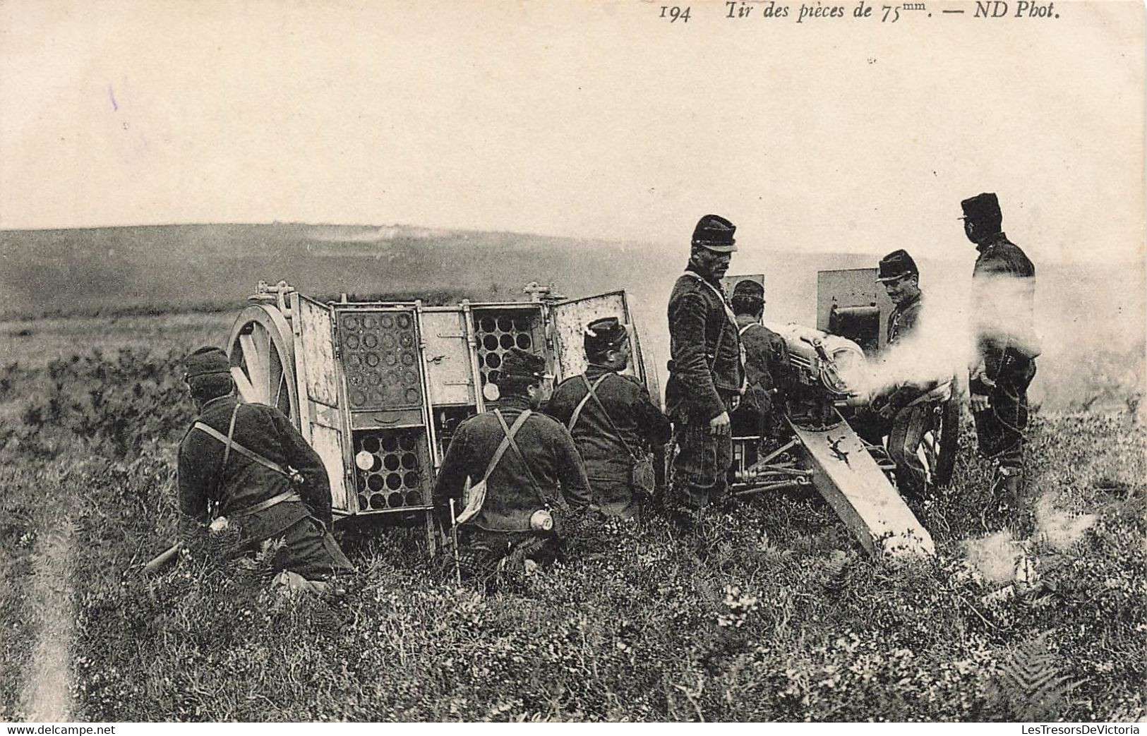 CPA Tir Des Pieces De 75 Mm - Canons - Manoeuvres