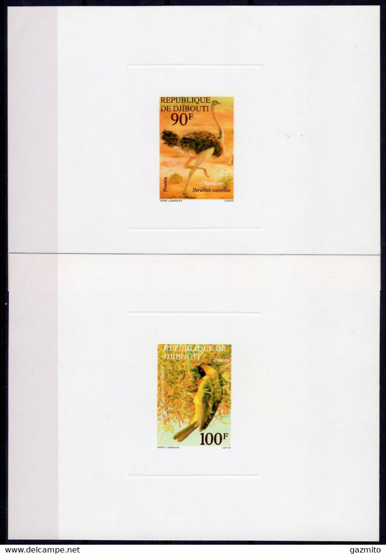 Djibouti1977, Bicycling, Birds, Ostrich, 2Deluxe Block - Avestruces