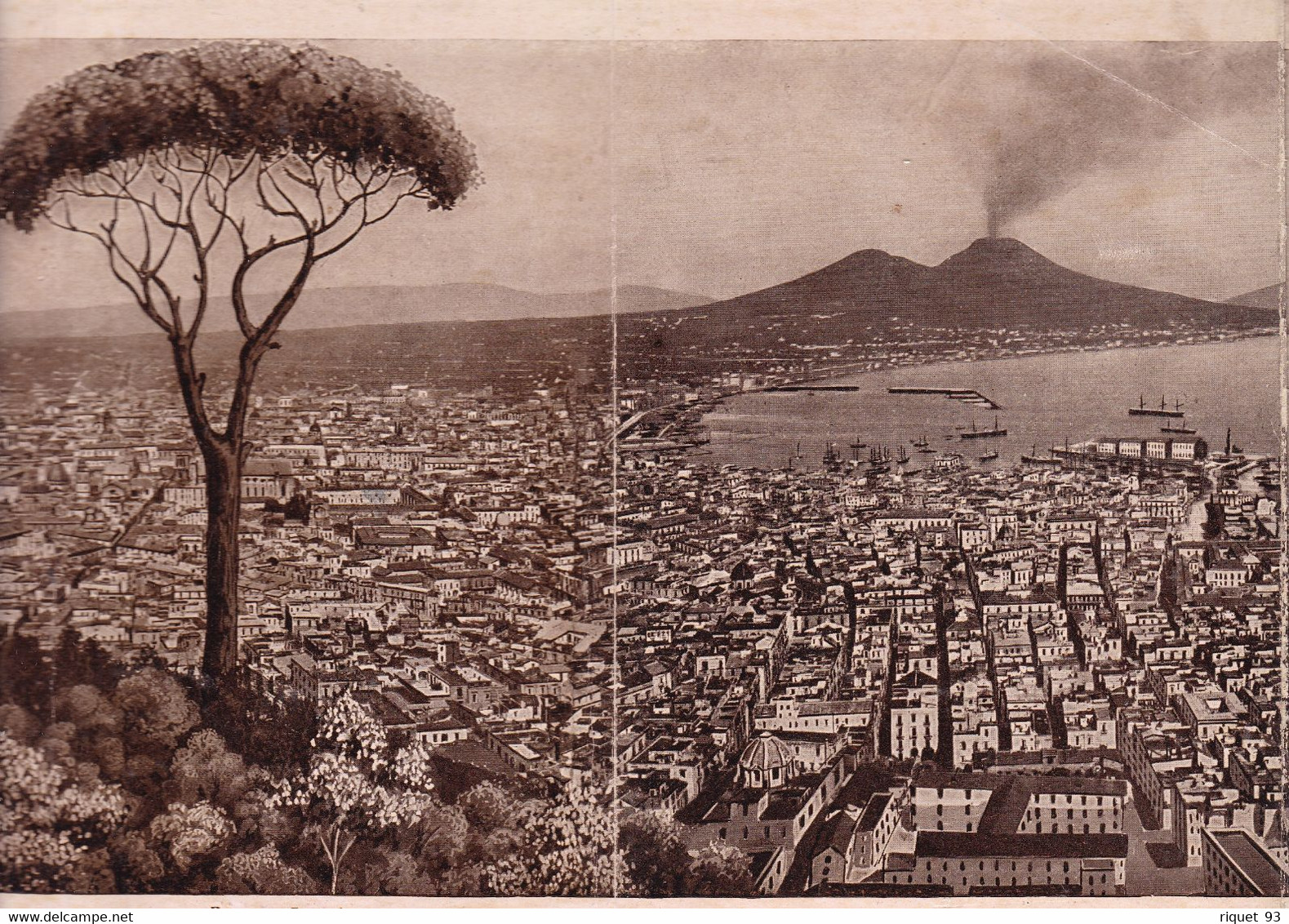 Livret Couverture En Relief  Catonné Rigide Avec Dépliant 32 Vue De Naples-descriptifs Aux Dos Et Plan De Ville - Napoli