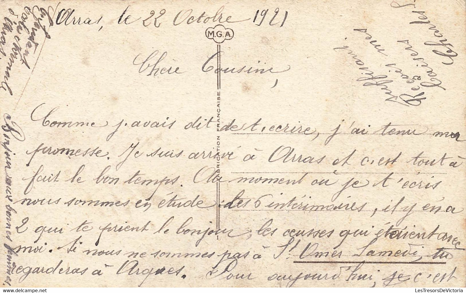 CPA Souvenir D'arras - Colombes - Circulée En 1921 - Greetings From...