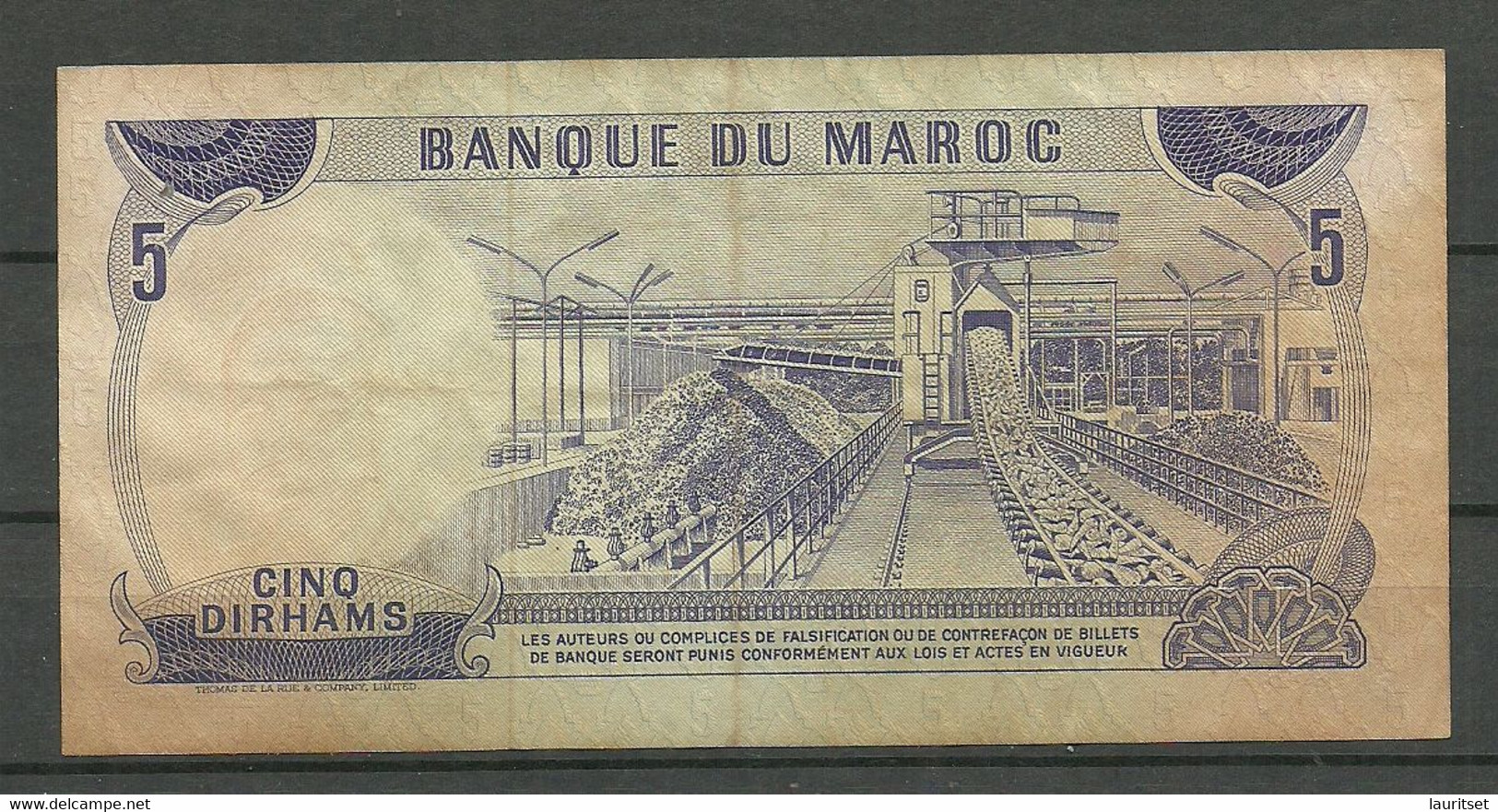 MAROCCO Maroc 5 Dirhams 1970, Used Bank Note - Maroc