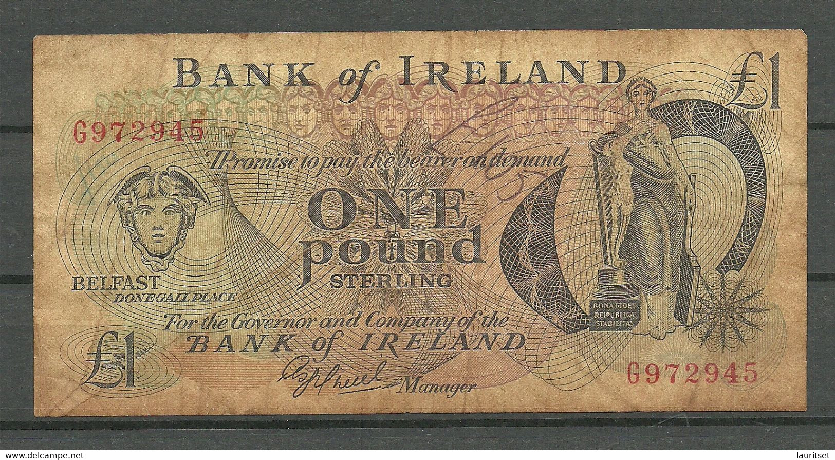 Bank Of IRELAND 1 Pound Sterling, Used Bank Note - Irlande