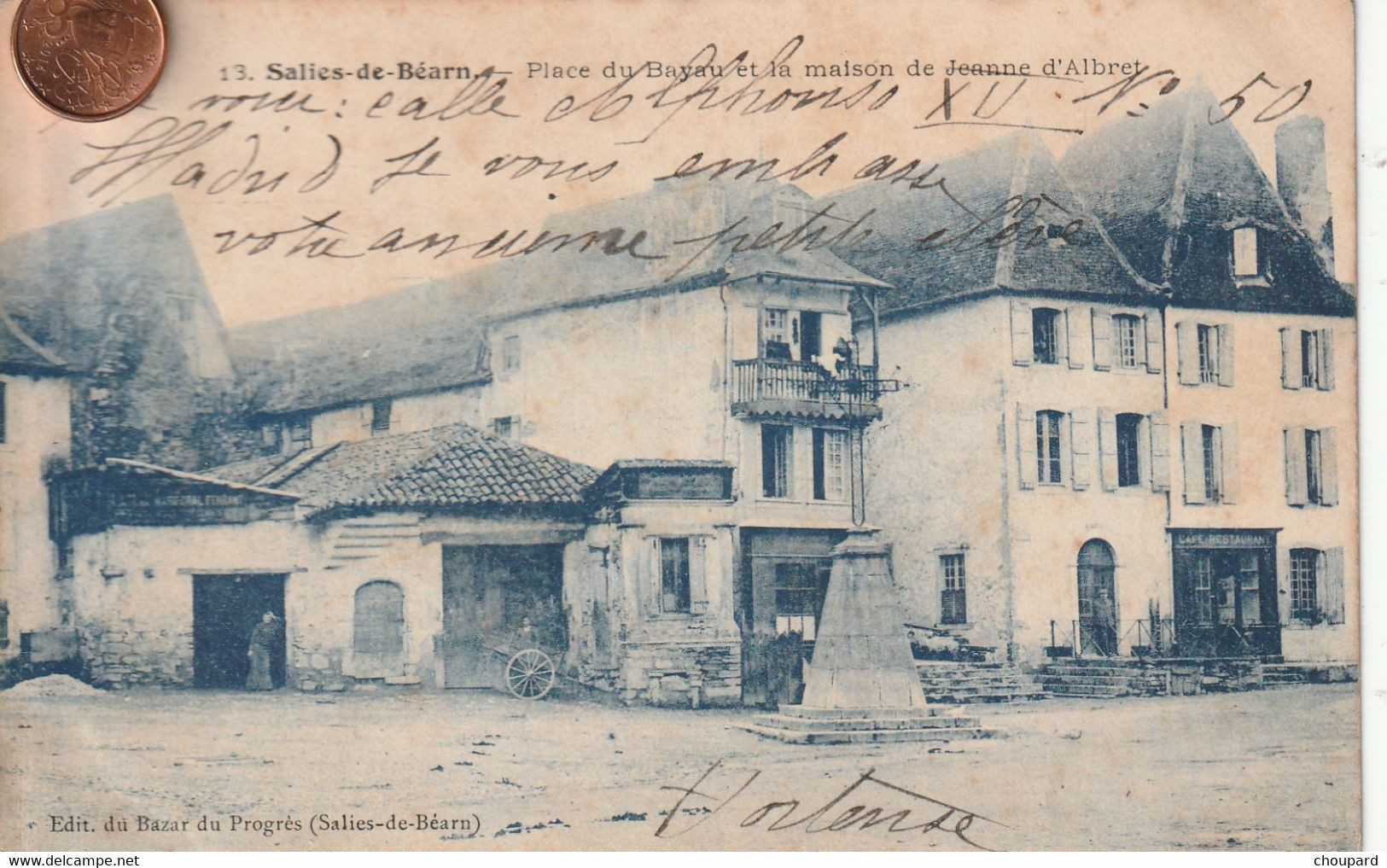 64 - Carte Postale Ancienne De SALIES DE BEARN  Place Du Bayau - Salies De Bearn