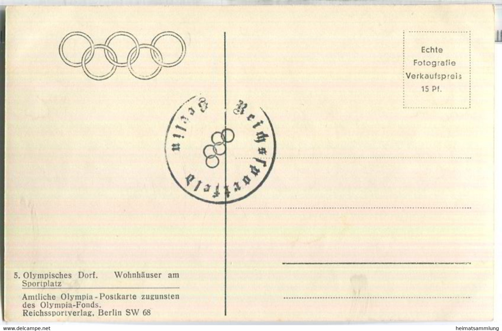 Wustermark - Elstal - Olympisches Dorf - Amtliche Foto-Postkarte - Verlag Reichssportverlag Berlin - Wustermark