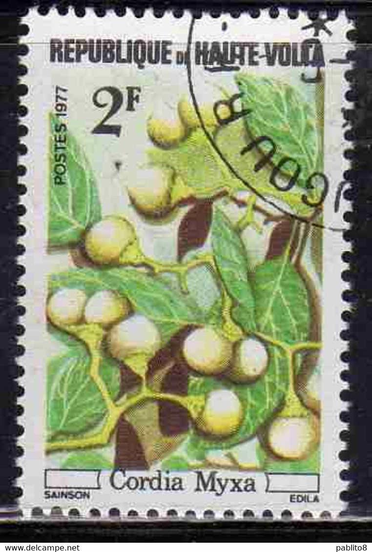 UPPER HAUTE ALTO VOLTA 1977 FLORA PLANT FRUITS CORDIA MYXA 2fr OBLITERE' USED USATO - Haute-Volta (1958-1984)