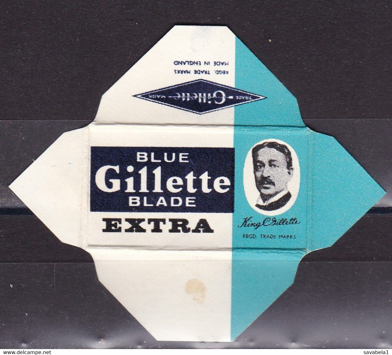 Razor Blades Old Vintage Cover Only Blue Gillette England - Lames De Rasoir