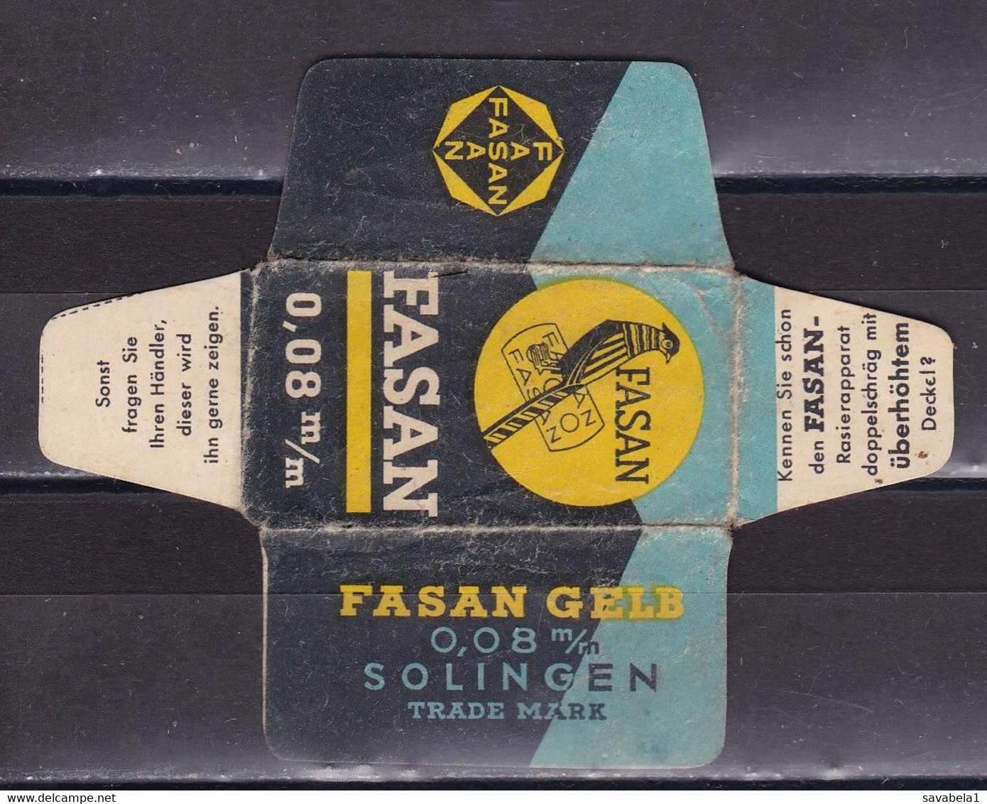 Razor Blades Old Vintage Cover Only Fasan Solingen - Lames De Rasoir